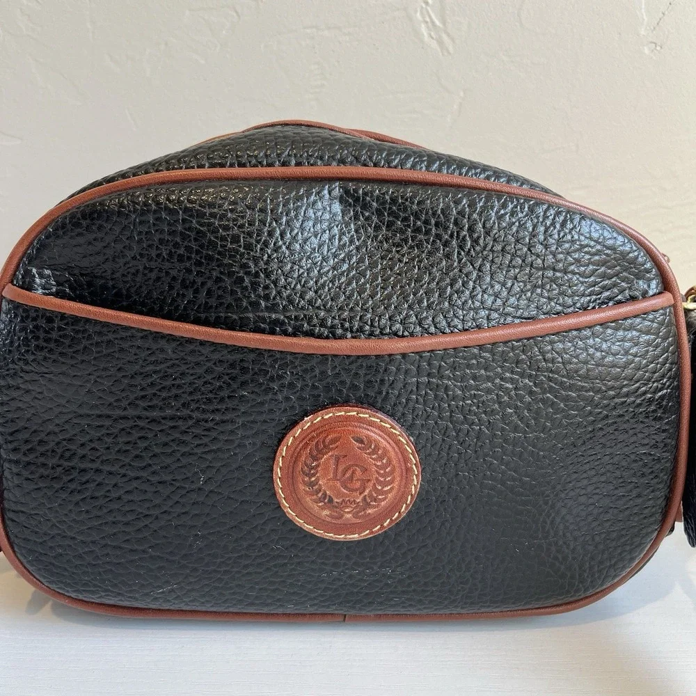 Vintage Cross Body Leather‎ Purse Black Brown Leather Tassel LG Classic Small